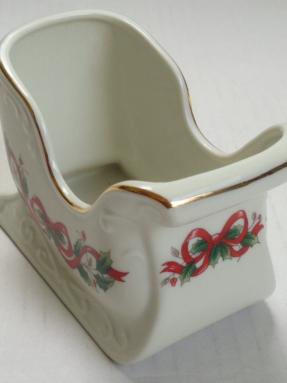 Vintage Christmas Sleigh Candle Holder, Made in Japan